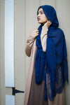 Navy Luxurious Lace Hijab